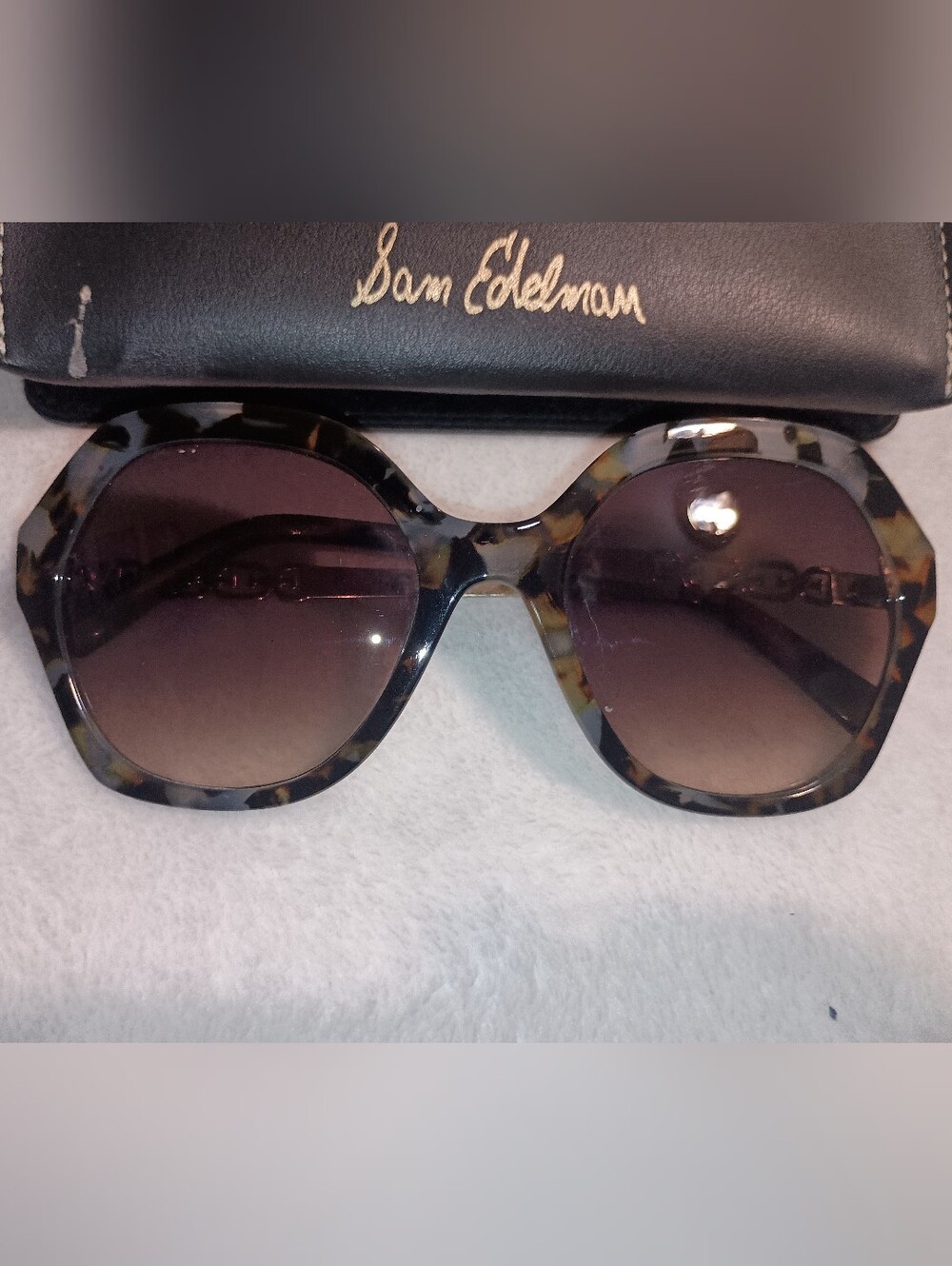 Sam Edelman TORTOISE SHELL SUNGLASSES/Multitone & Gold Hardware Women's OS